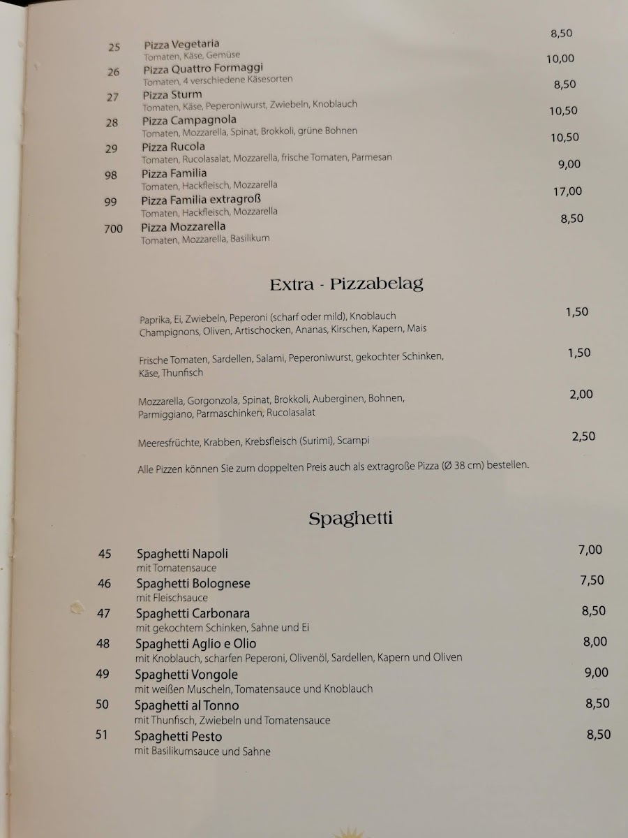 Menu Pizzeria Sole Mio-1