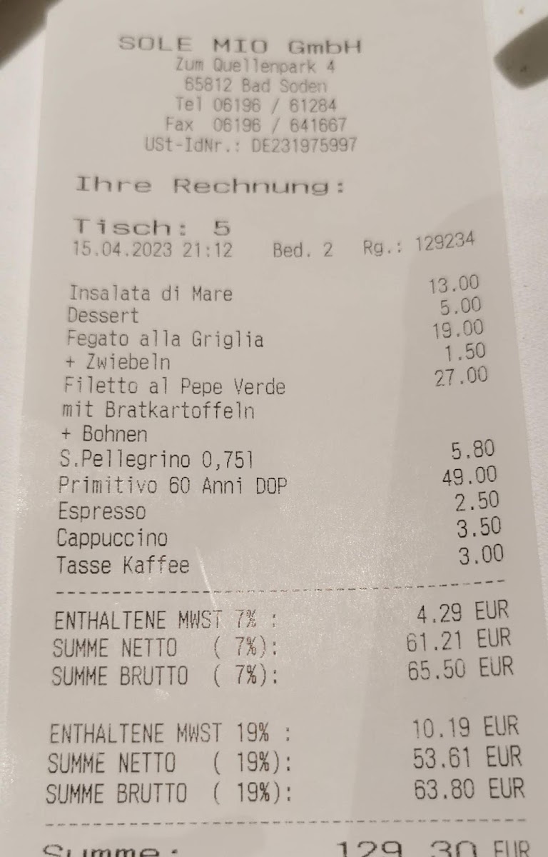 Menu Pizzeria Sole Mio-9